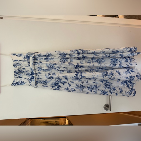 & Other Stories voluminous strapless linen midi dress with belt size 4 - Picture 6 of 9